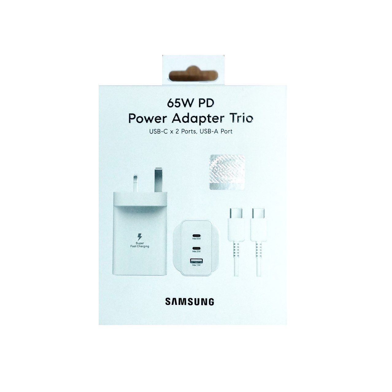 شارژر3پین و کابل 65W سامسونگ PD Power Adapter Trio EP-T6530